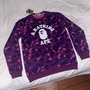 Bape Purple Camo Sweatshirt Crewneck